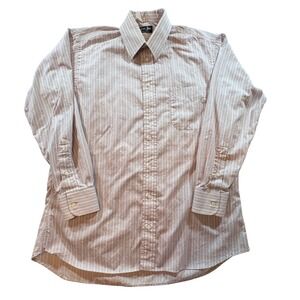 Gitman Bros Mens Striped Button Down Shirt Mauve White Made in USA 15.5 33